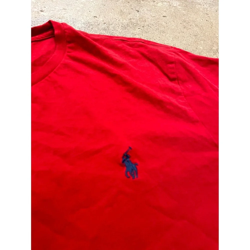 Polo Ralph Lauren Slim Fit Shirt Mens XL Red Cotton Embroidered Logo Long Sleeve